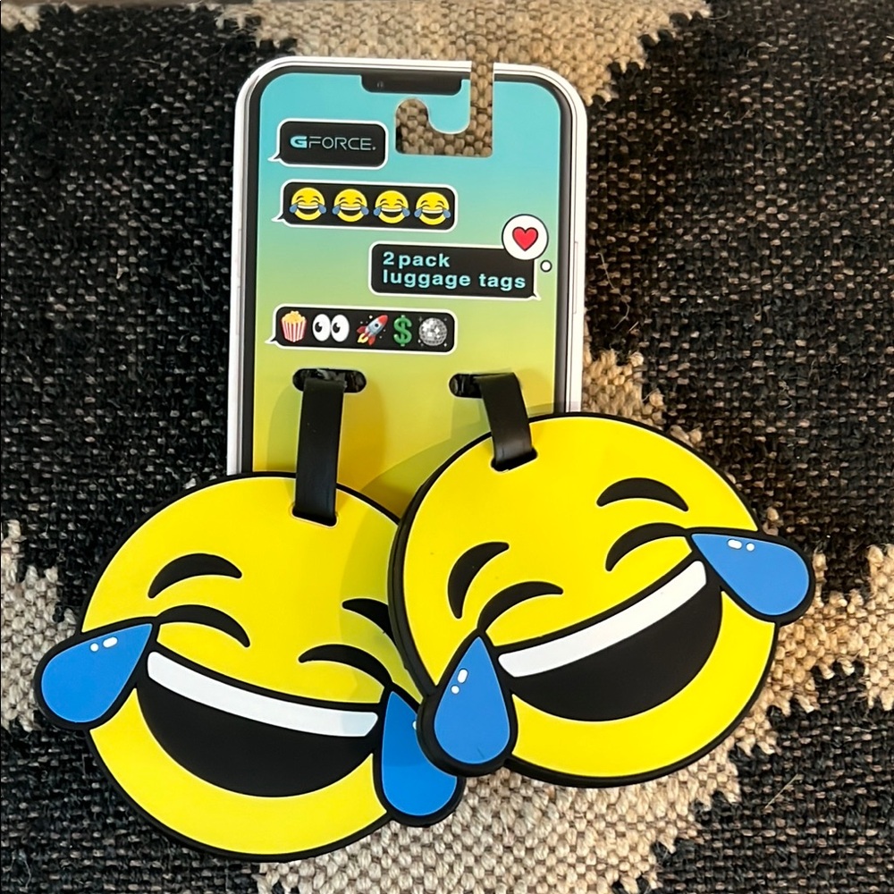 Emoji Luggage Tags - Yellow and Blue